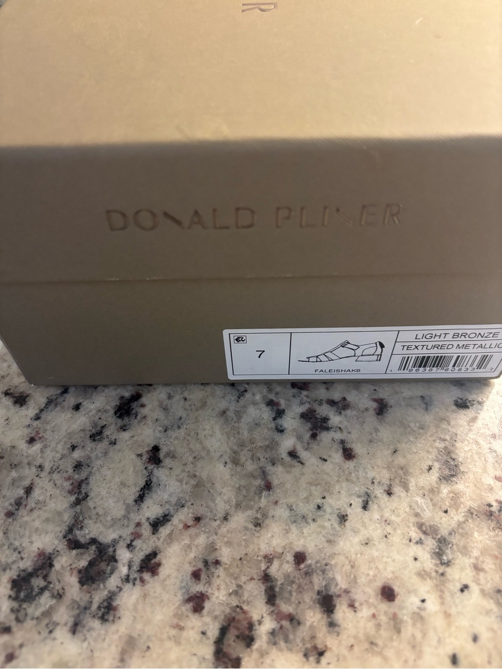 Donald J. Pliner Metallic Light Bronze Sandals Boxed Never Worn